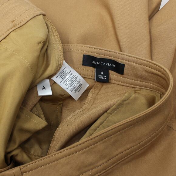 Size12 AnnTaylor TheGrace StraightPant Pecan Ankle HiRise Pockets - Picture 7 of 16